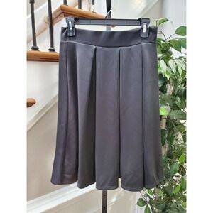 Boutique Sj Style Women's Black Polyester A-Line Pleated Pull On Skirt Size L
